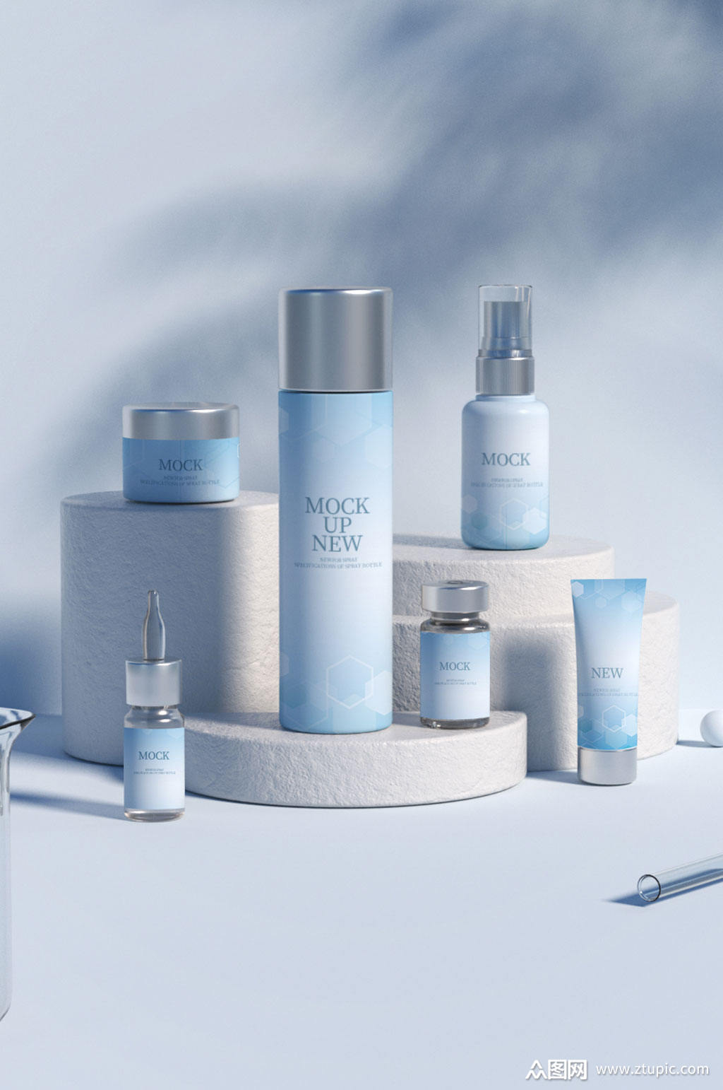 高精度醫(yī)美化妝品3D展示樣機模板 編號922352